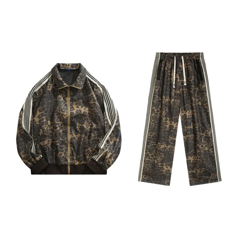 COMOWA Casual Sportswear Unisex Leopard Print-1