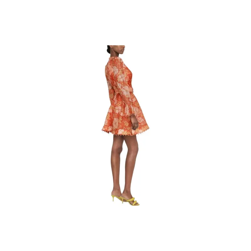 Zimmermann Long-Sleeved Dresses Women's Orange Red-3