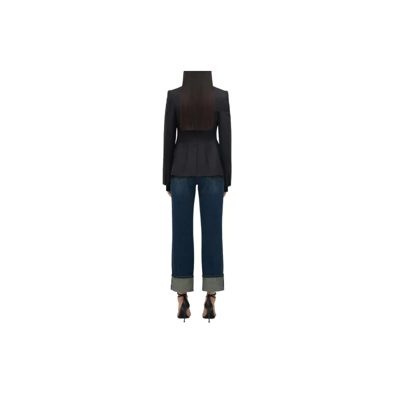 Alexander McQueen Pinstriped Single Breasted Blazer-3