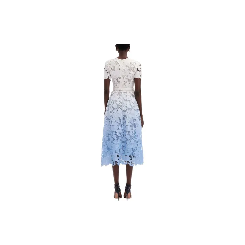 Oscar De La Renta Ombré Peony Guipure Blouse-2