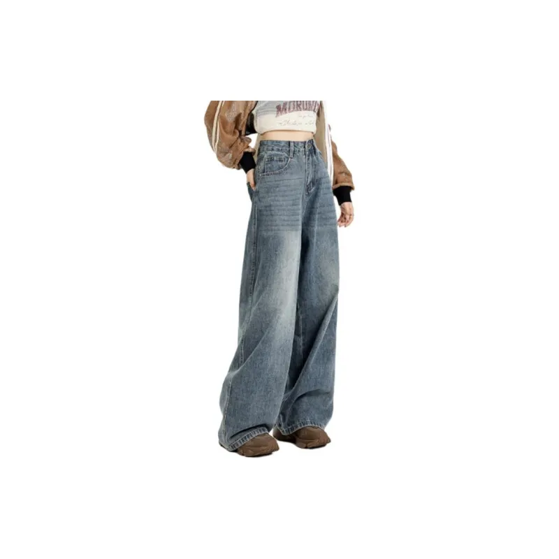 YINLEI Jeans Women's Vintage Blue-3