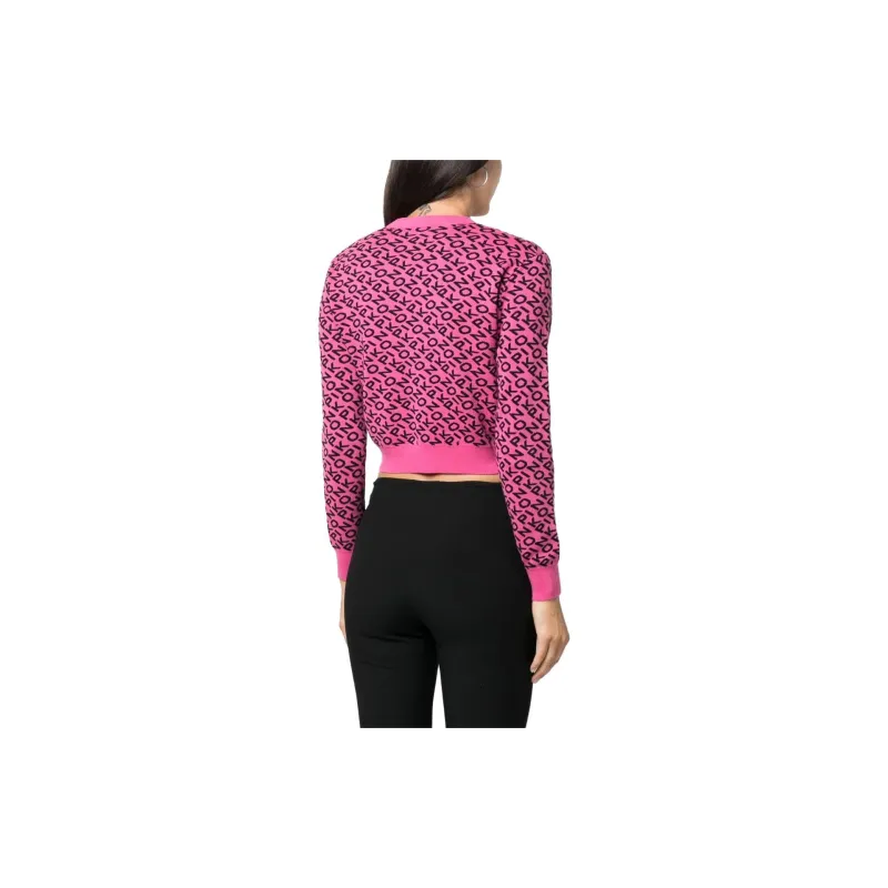 PINKO Logo jacquard V neck Cardigan-5