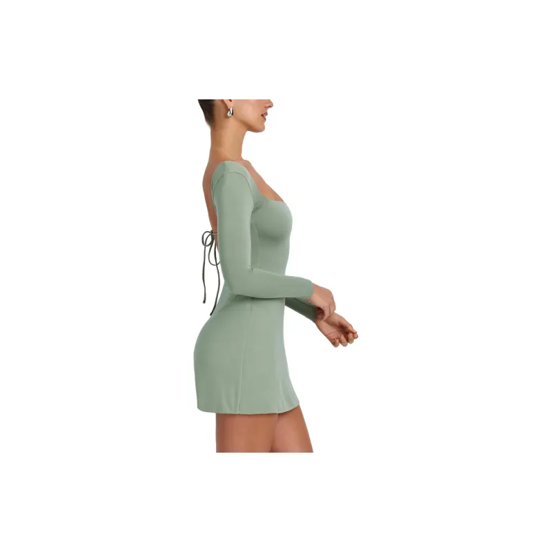 OH POLLY HOPE Long-Sleeved Dresses Women's Sage Green/Mouse Tail Grass Green-3