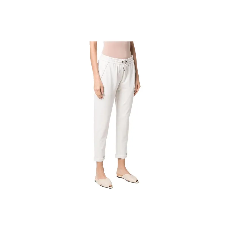Brunello Cucinelli Knitted Sweatpants Women's White-1