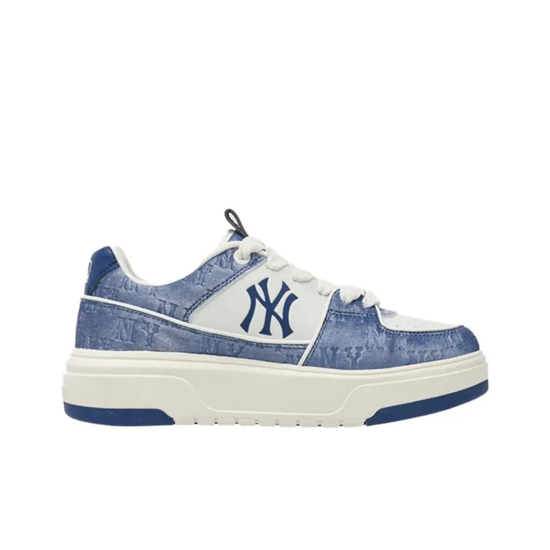 MLB Chunky Liner Anti Slip Wear Resistant Low Top Skateboard Shoes Unisex Blue-1