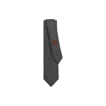 HERMES Silk Ties Men's Anthracite/Gray