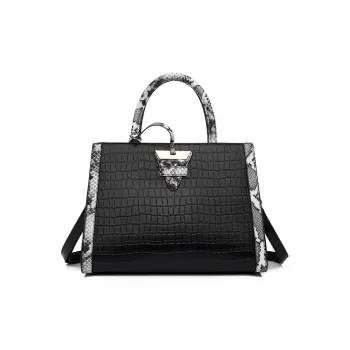 ALOENEY PU Handbag Large Size Women's Black