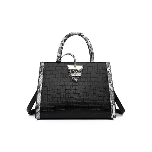 ALOENEY PU Handbag Large Size Women's Black