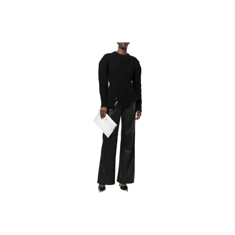Alexander McQueen Asymmetric Knitted Crewneck Jumper-1