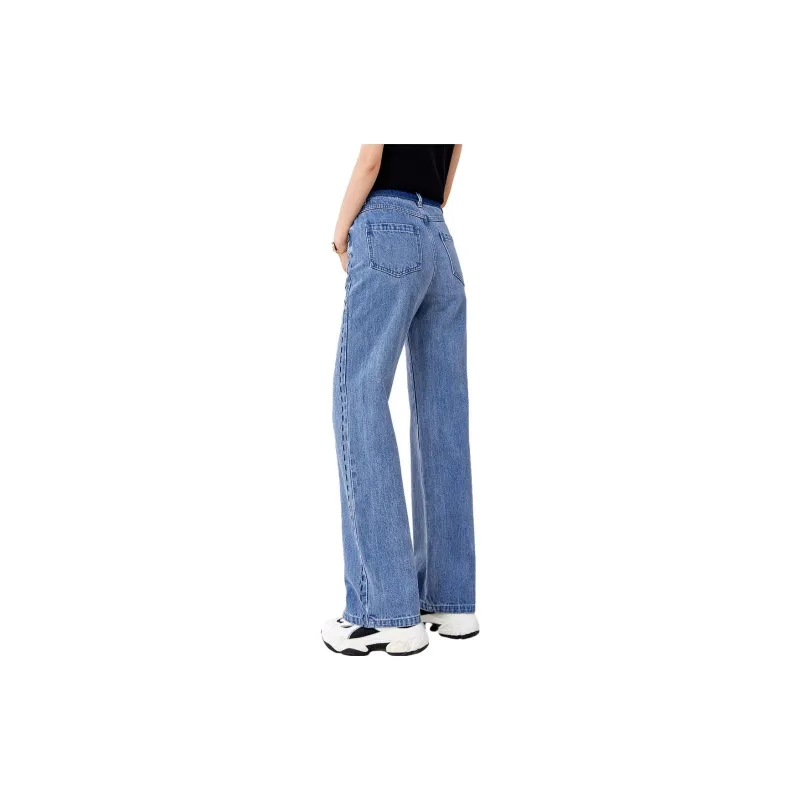 OUNIXUE Jeans Women's Blue-1