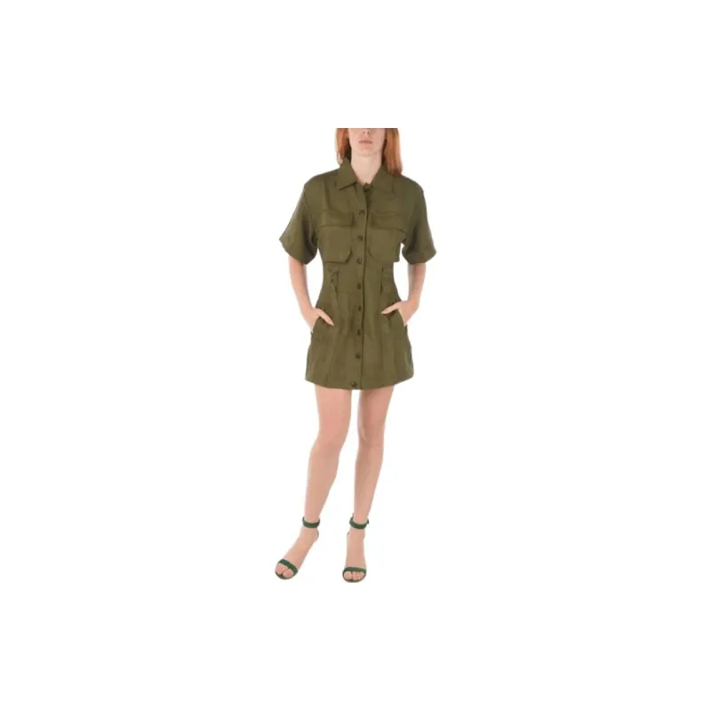 DIESEL Short-Sleeved Dresses Women's Army Green-2