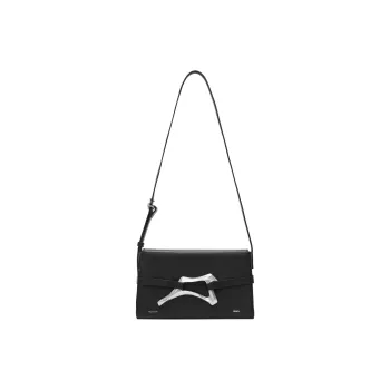 Staccato Cow Leather Shoulder Bag Small Size Women's Night Black