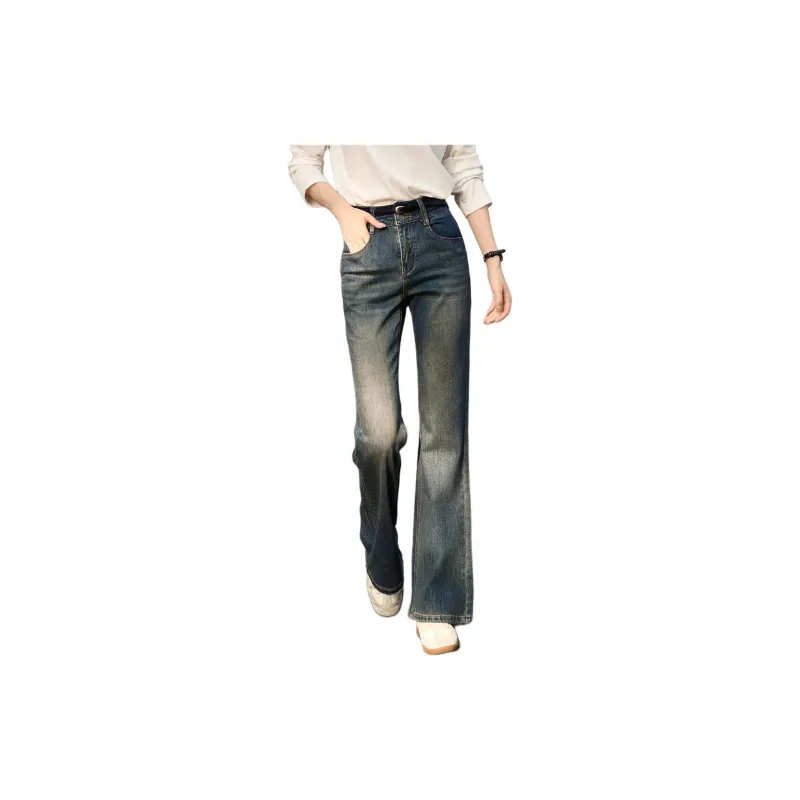 Mo Han Yi Mei Jeans Women's Dark Blue-1