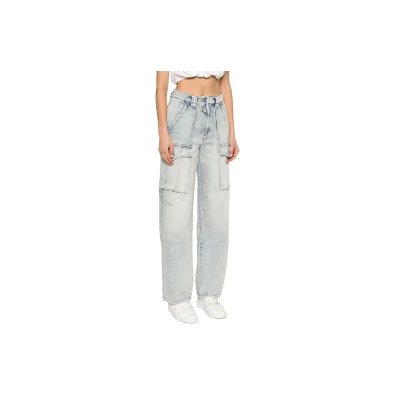 ISABEL MARANT ETOILE Heilani Mid Rise Faded Effect Cargo Jeans-2