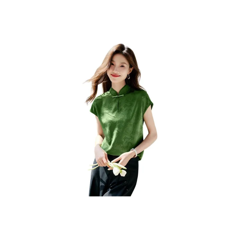 Mo Han Yi Mei Shirt Women's Champagne Green-1