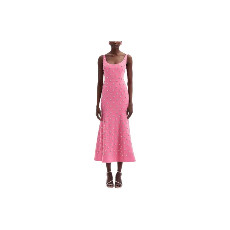 Oscar De La Renta Crystal-embellished Sleeveless Midi Dress-1