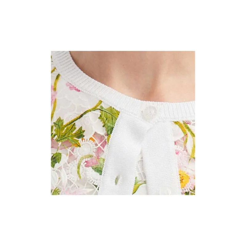 Oscar De La Renta Botanical-print Fine-knit Cardigan-4