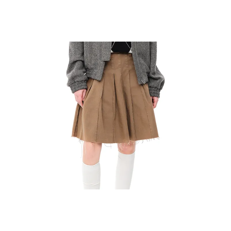 D'zzit Denim Short Skirts Women's Dark Khaki-5
