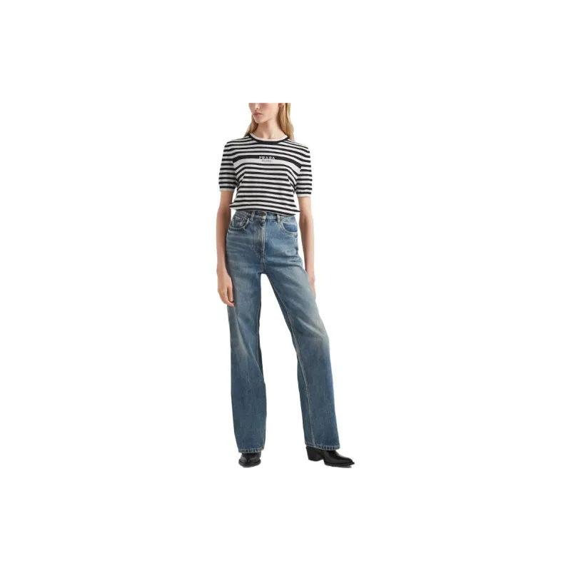 PRADA Bleached effect Straight leg Jeans-1