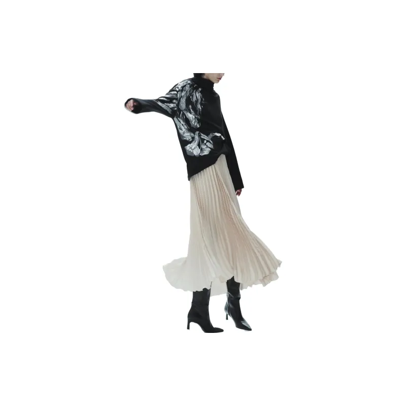 ZARA Casual Long Skirts Women's Champagne-3