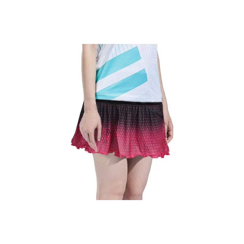 YONEX Casual Short Skirts Women's Black Red Gradient-4