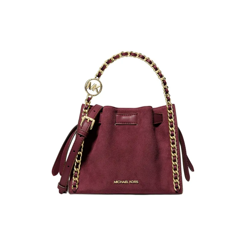 MICHAEL KORS Suede Handbag Shoulder Bag Crossbody Bag Small Size Women's Ox Blood Color-0