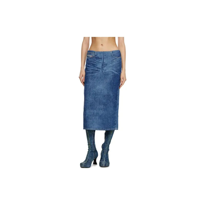 DIESEL De Pra S3 Denim Midi Skirt-1