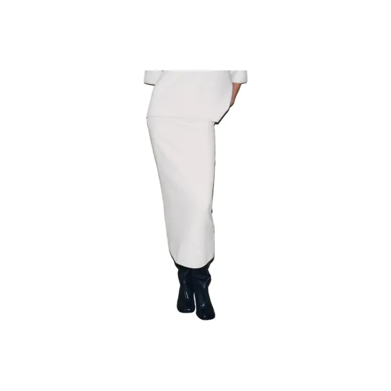 ZARA Casual Long Skirts Women's Raw White-2