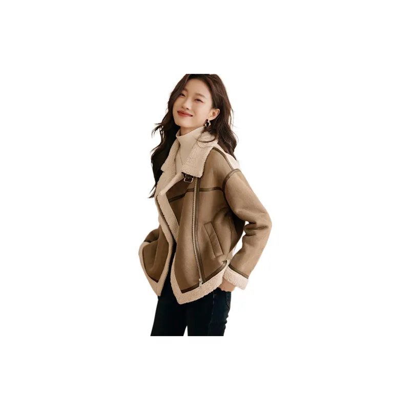 Mo Han Yi Mei Jackets Coats Women's Khaki Green-1