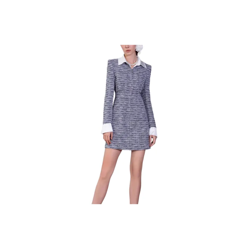 BESIONIA SS23 Long Sleeved Dresses Women's Blue White Multicolor-1