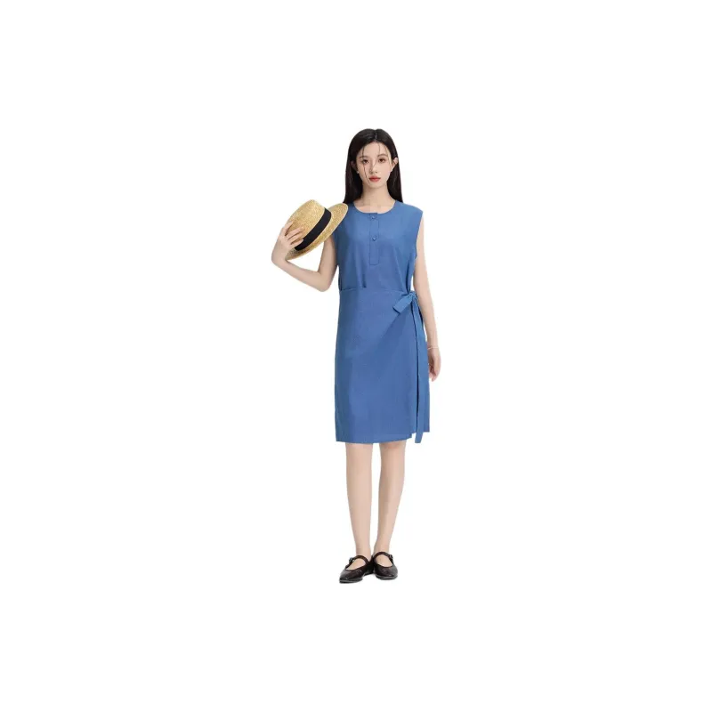 HUASJ Sleeveless Dress Women's Dark Blue-2