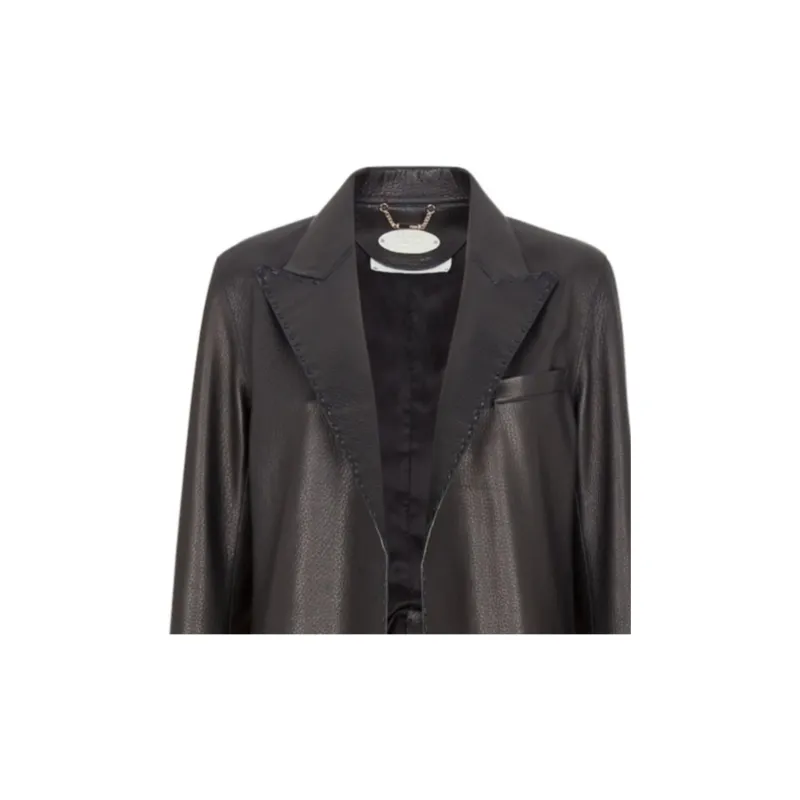 FENDI SS24 Leather Jacket Women's Black-5
