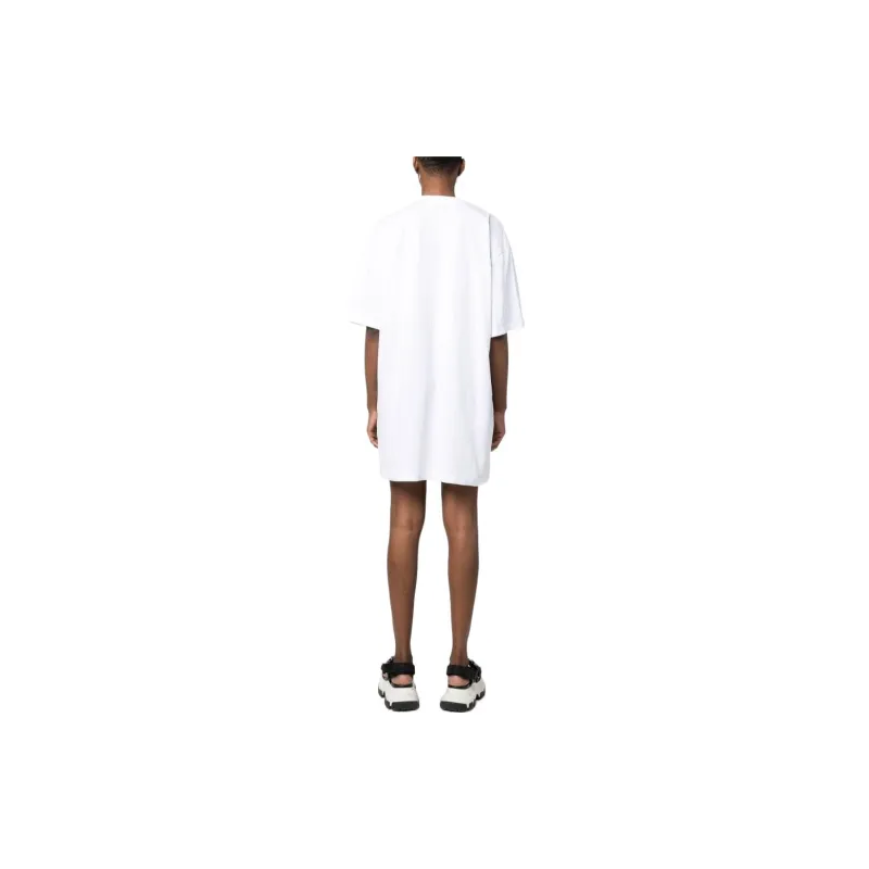 MSGM Logo Print T shirt Dress-2