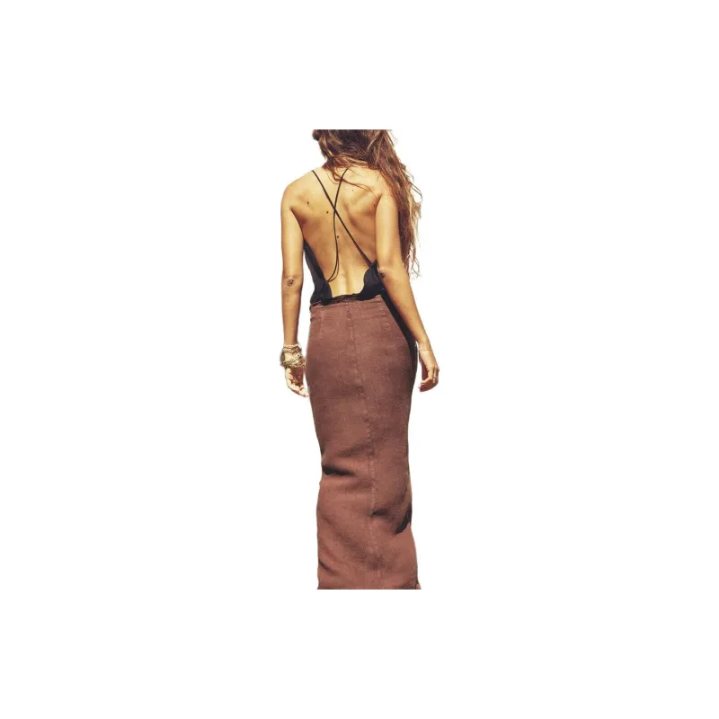 ZARA Casual Long Skirts Women's Burgundy Red-4