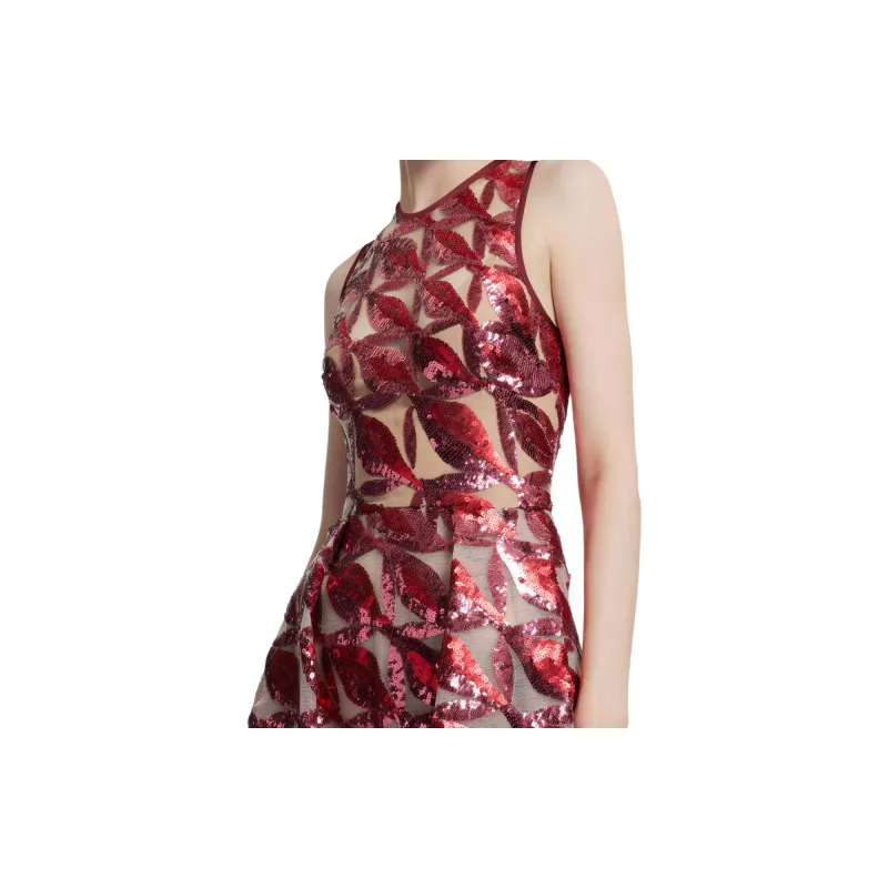 ELIE SAAB SS24 Sleeveless Dress Women's Red-1