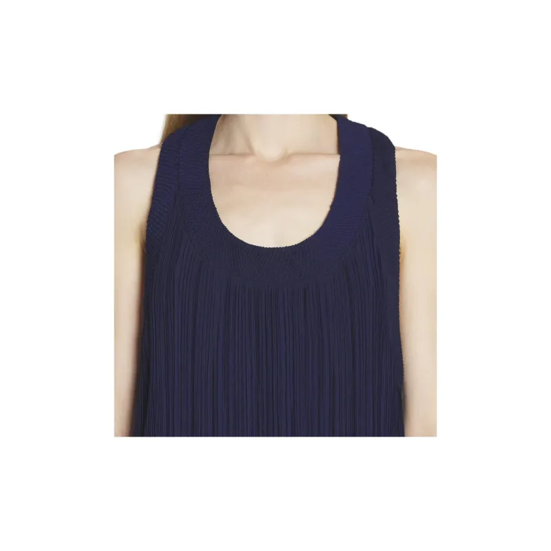 Lanvin Asymmetric Hem Pleated Midi Dress-4