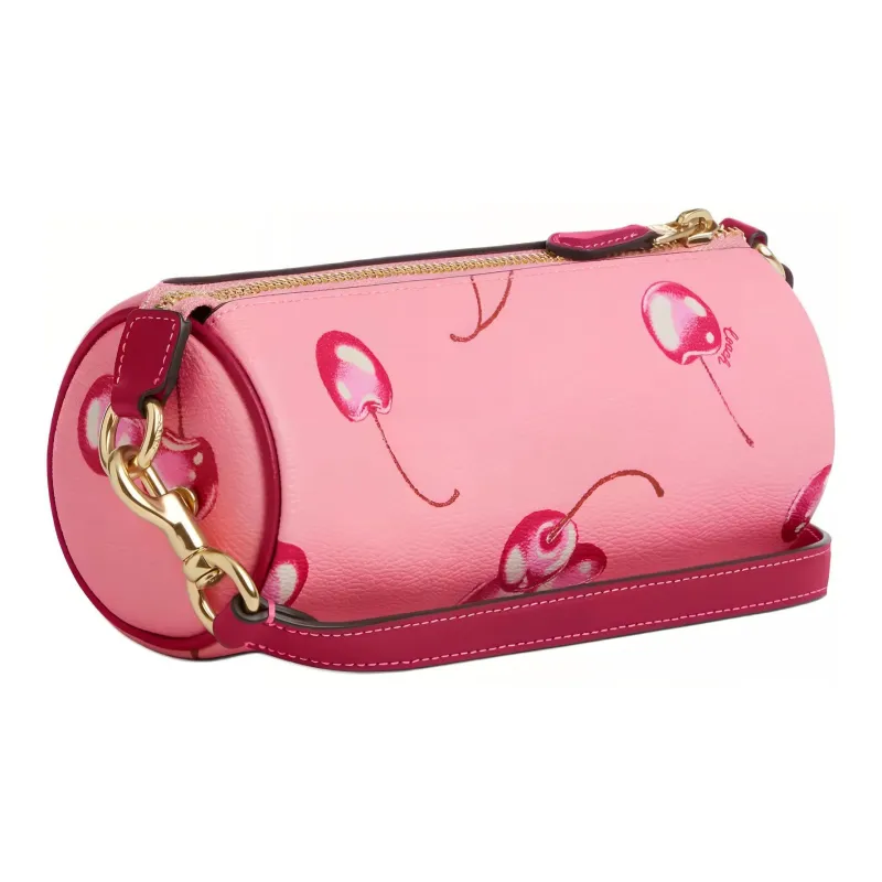 COACH Nolita Coated Canvas With Smooth Leather One Shoulder Handbags Small Size Women's Blossom Pink & Bright Purple-1