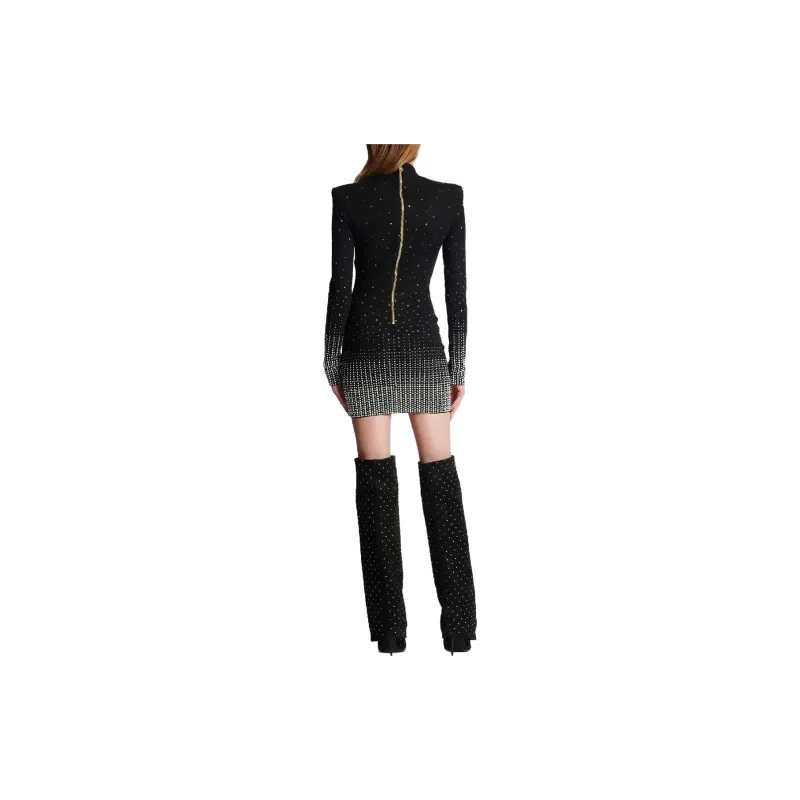 BALMAIN Long Sleeved Dresses Women's Black-3