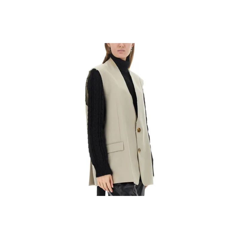 MM6 Maison Margiela V Neck Sleeveless Vest-3
