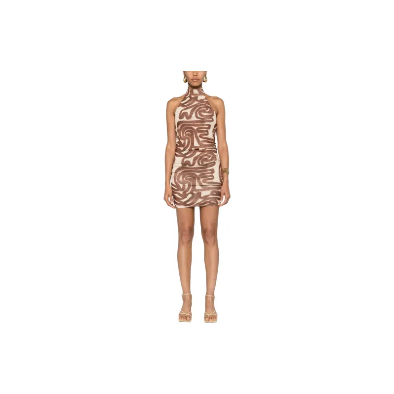 NANUSHKA Graphic-print Halterneck Minidress-1