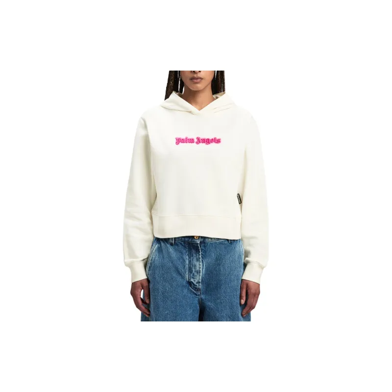 PALM ANGELS Logo Embroidered Drop Shoulder Hoodie-1
