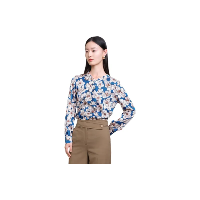 JZ. ANNAKRO Shirt Women's Flower Lake Blue-3