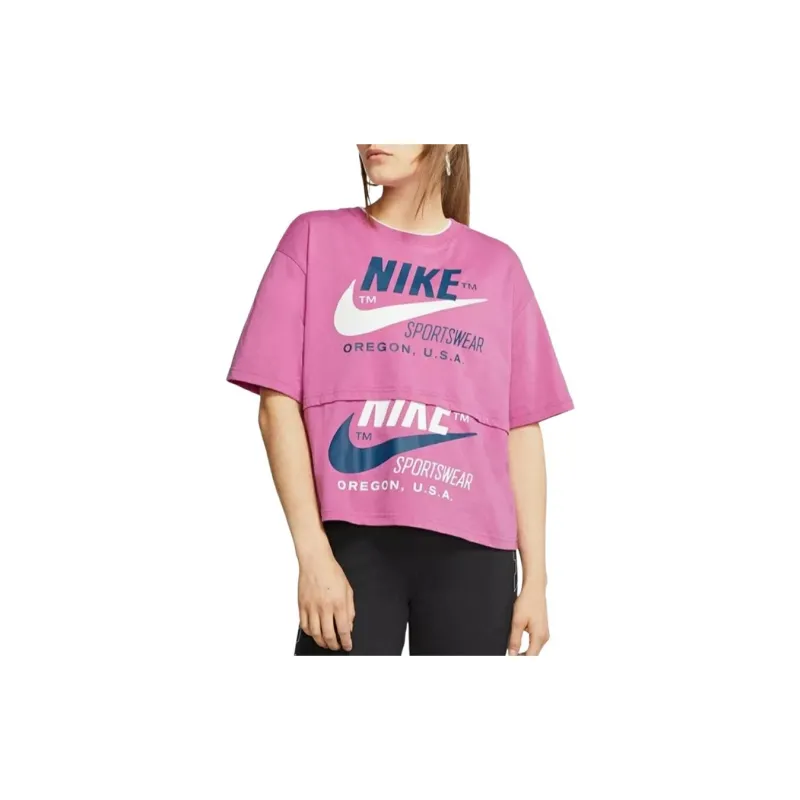 Nike Crop Tops Women's Pink-4