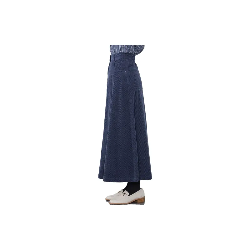Beams Casual Long Skirts Women's Blue-4