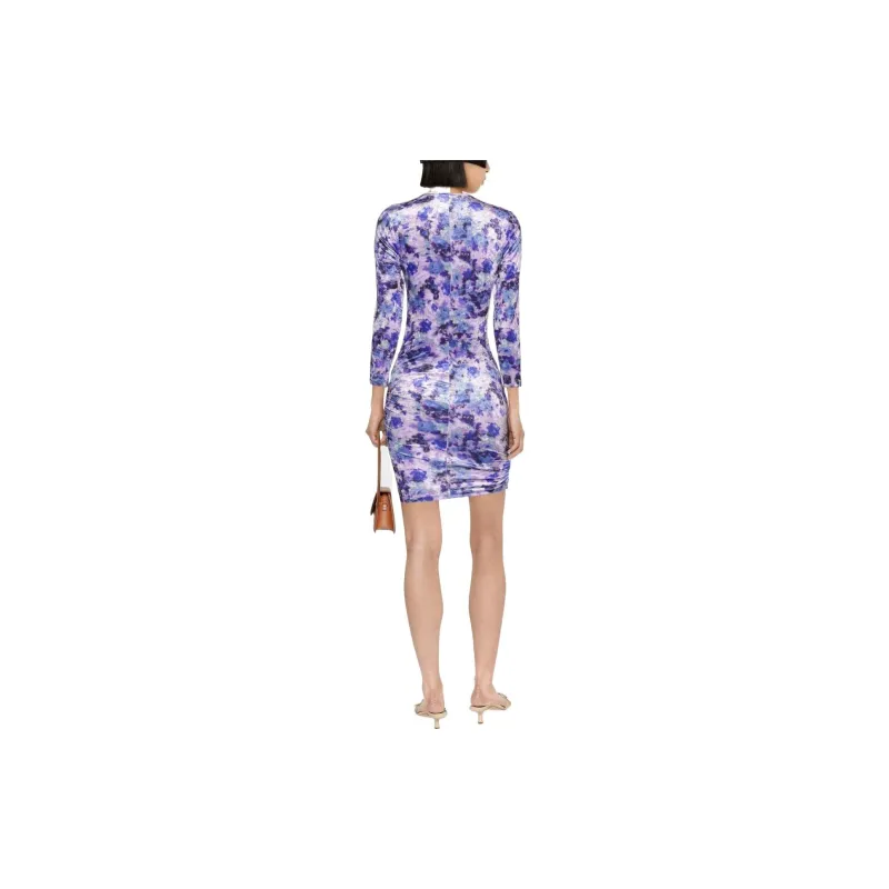 ISABEL MARANT Floral Printed Ruched Detail Mini Dress-2