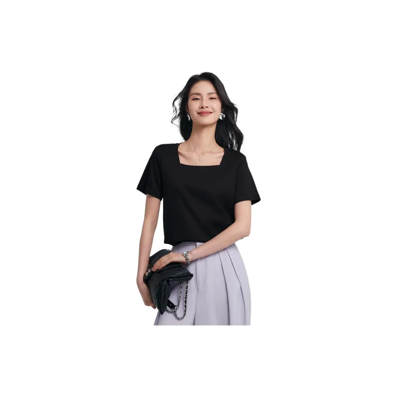 CHUMIAN T Shirt Women's Classic Black-2