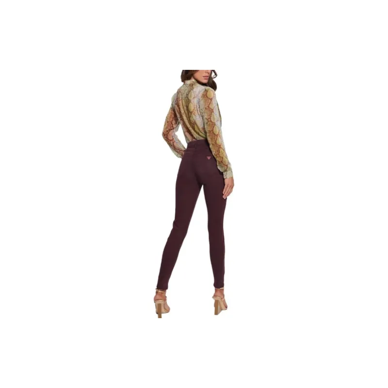 GUESS 1981 Coated Skinny Jeans Jeans Women's Dark Brown-1