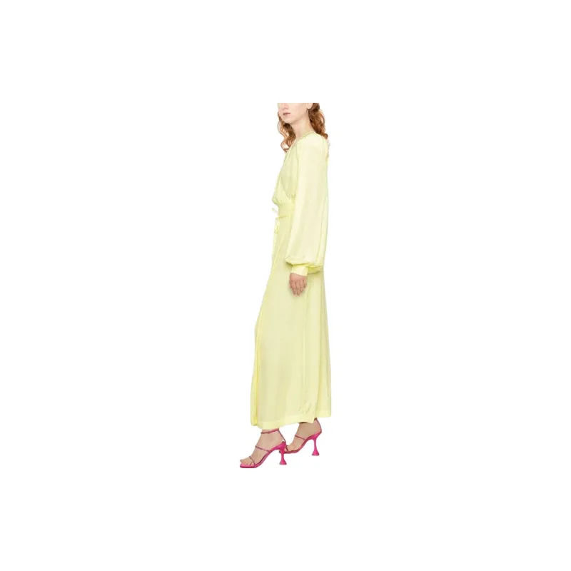 Rotate Long-Sleeved Dresses Women's Light Yellow-3