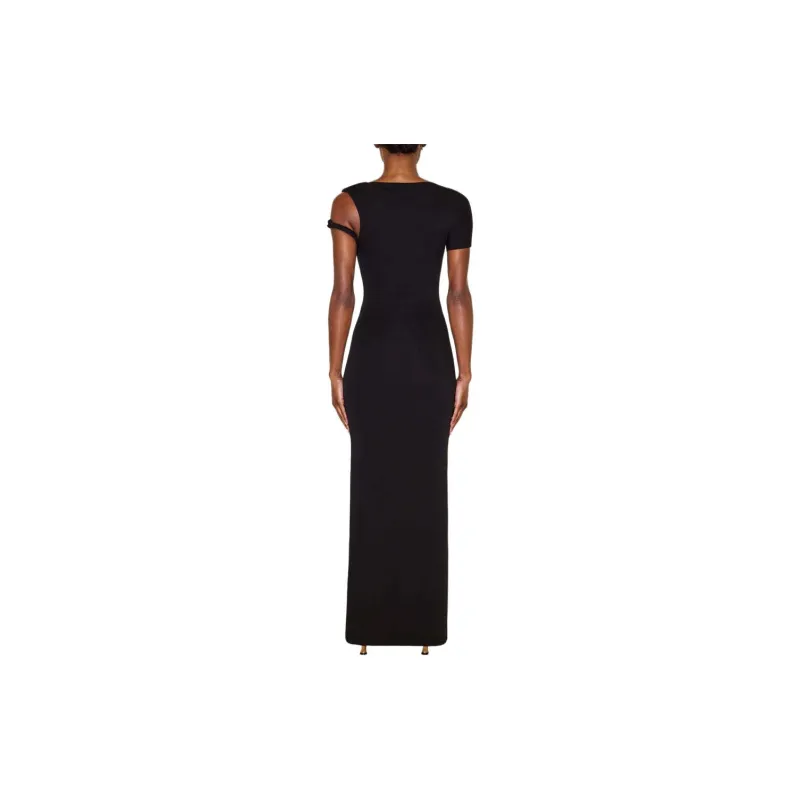 Khy DROP 004 Sueded Stretch Twist Maxi Dress Short Sleeved Dress Women's Black-5