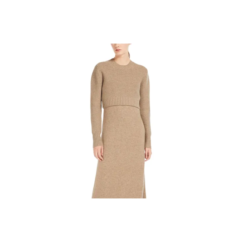 MaxMara Kaya Collection Cropped Cashmere Jumper Sweater Women's Sand-1